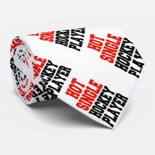 Hot Single Hockey Player Neck Tie