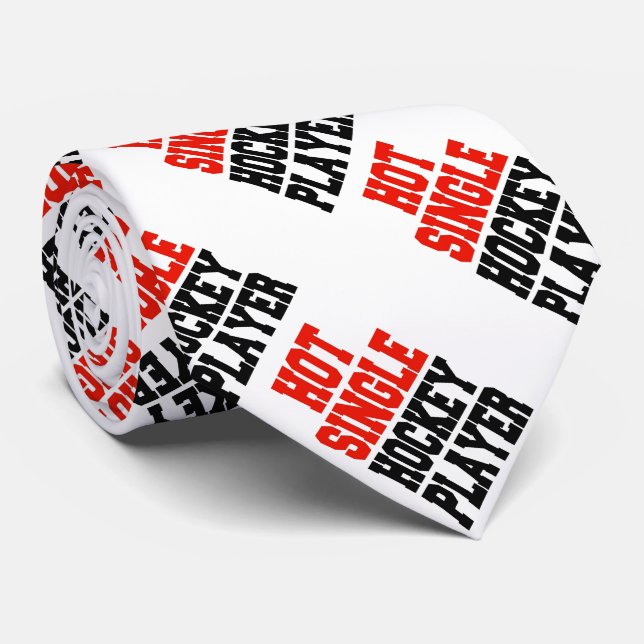 Hot Single Hockey Player Neck Tie (Rolled)