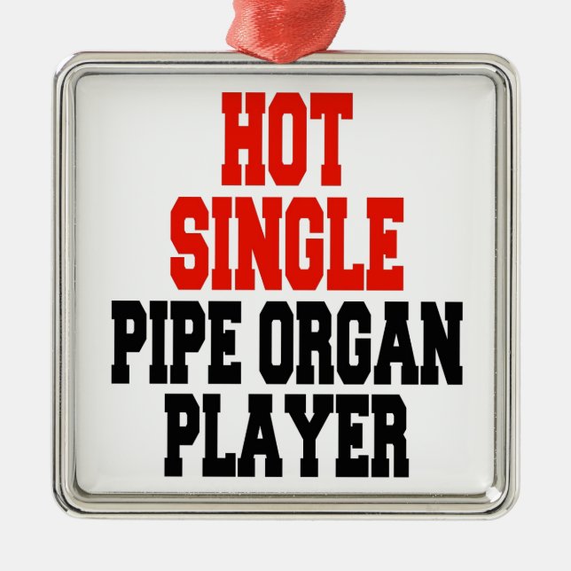Hot Single Pipe Organ Player Metal Ornament (Front)