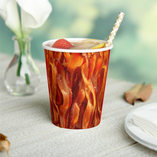 Hot Sizzling Yummy Salty Bacon Texture Paper Cups