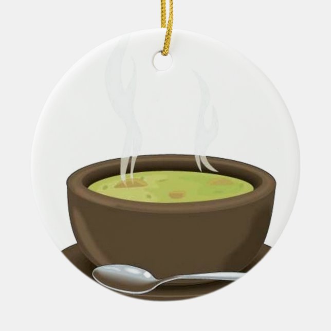 Hot soup vector ceramic ornament (Front)