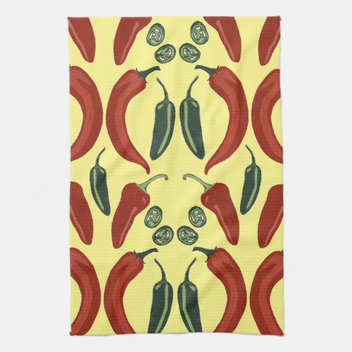 HOT  SPICY chiles jalapeno pattern Kitchen Towel