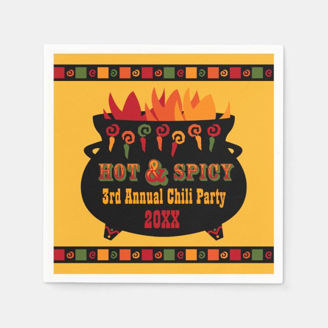 Hot & Spicy Chili Party Napkins (Front)