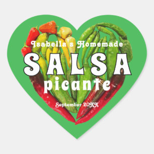 Hot spicy chili peppers heart Salsa picante Heart Sticker