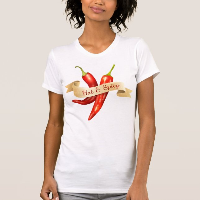Hot & Spicy Chili Peppers T-Shirt (Front)
