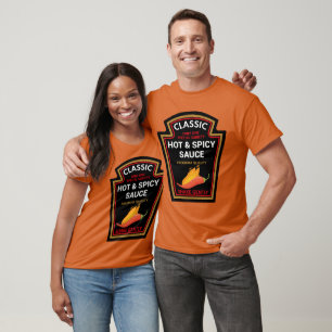 Hot Spicy Chili Sauce Halloween Costume Couple T-Shirt