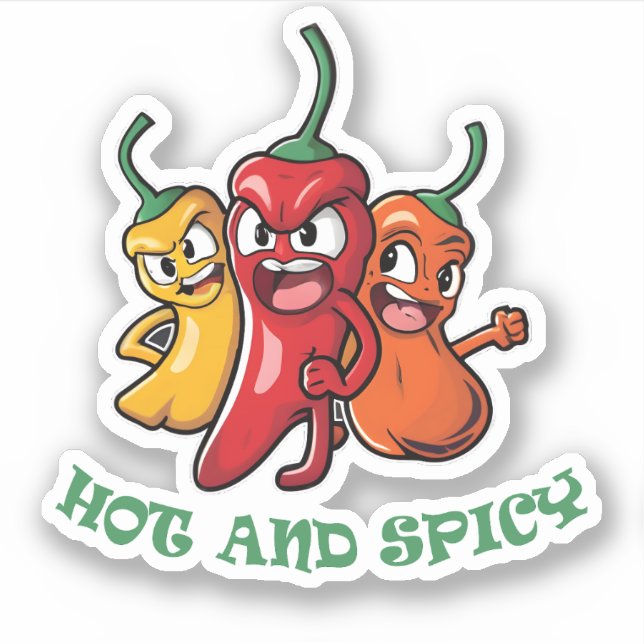 Hot Spicy Chilli Peppers Sticker (Front)