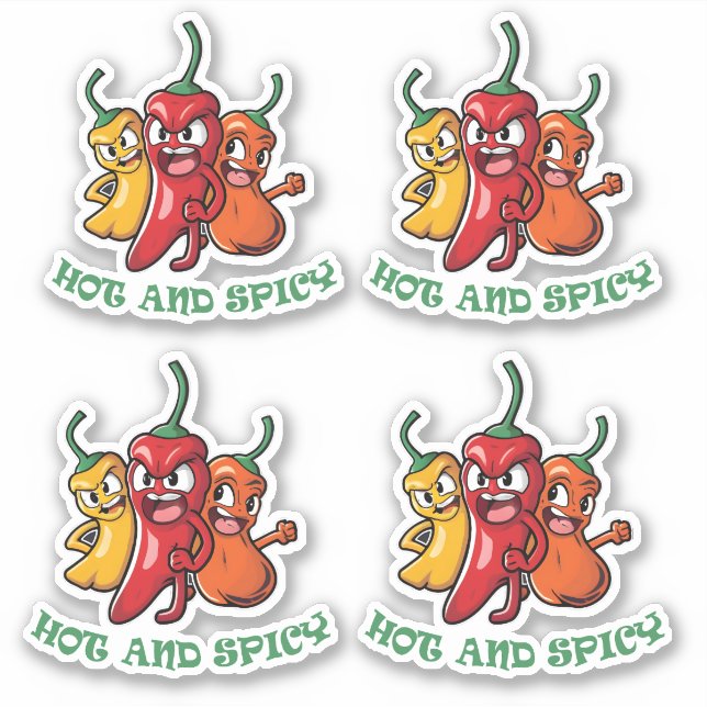 Hot Spicy Chilli Peppers Sticker (Front)