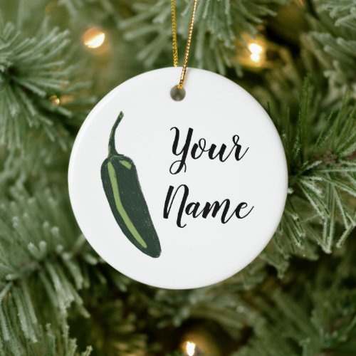 HOT  SPICY Jalapeo Chile Pepper CUSTOM Ceramic Ornament