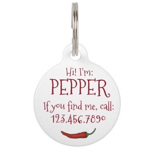 Hot Spicy Pepper Red Chili Chile Peppers Food Dog Pet Tag Zazzle