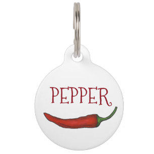 Hot Spicy Pepper Red Chili Chile Peppers Food Dog Pet Tag