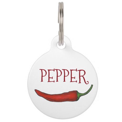 Hot Spicy Pepper Red Chili Chile Peppers Food Dog Pet Tag