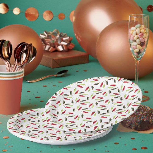 Hot Spicy Peppers Paper Plates (Multi)
