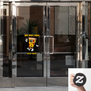 Hot Spicy Pizza Sold Here Shop Window Cling