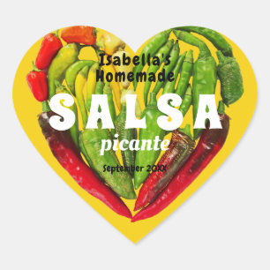 Hot spicy Salsa chili peppers heart mustard food Sticker