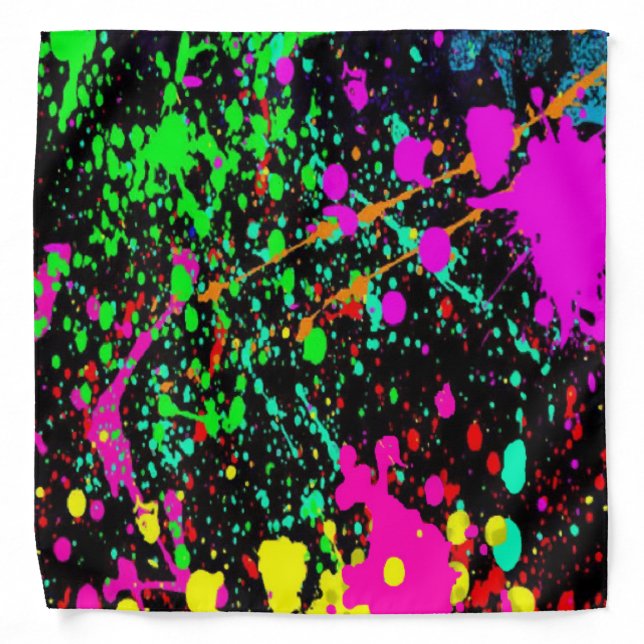 Hot Splatter Paint  Bandana (Front)