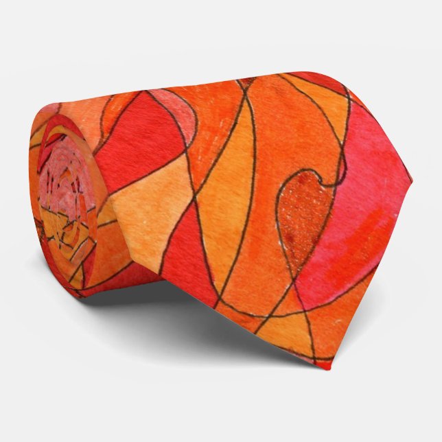 "Hot Spot" Abstract Design Tie (Rolled)