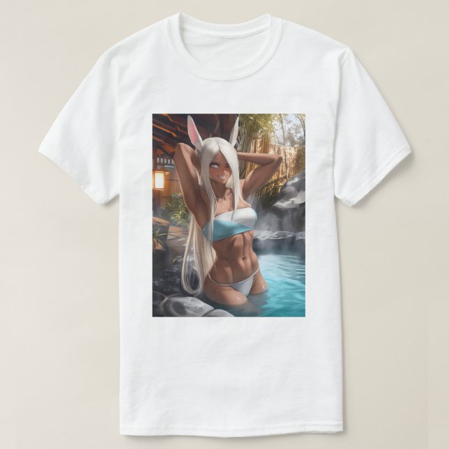 Hot Spring Bunny Girl 100 T-Shirt (Design Front)