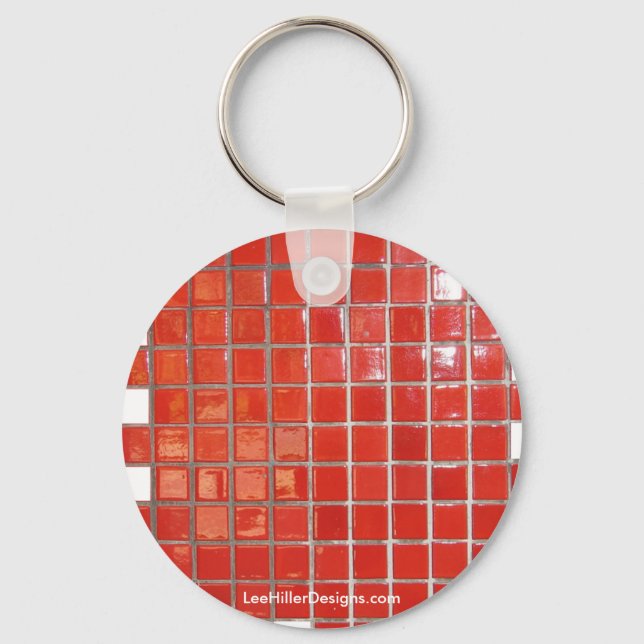 Hot Springs, AR Red Tiles Central Ave Gifts Keychain (Front)
