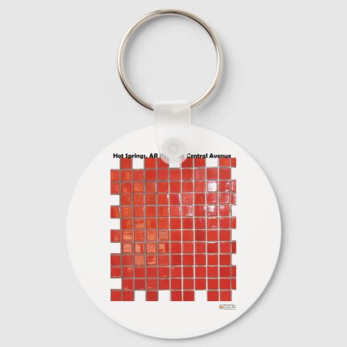 Hot Springs AR Red Tiles Central Ave Gifts Keychain