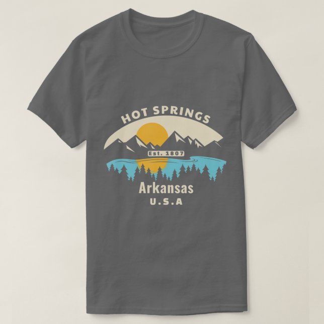 Hot Springs Arkansas Souvenir Mountain Sunset Rive T-Shirt (Design Front)
