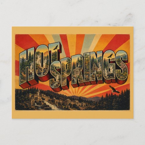 Hot Springs Arkansas Thermal Springs Forest Art Postcard