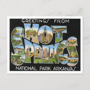 Hot Springs, Arkansas Vintage Big Letters Postcard