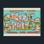 Hot Springs Arkansas Vintage Postcard<br><div class="desc">Colorful vintage postcard for Hot Springs National Park,  Arkansas repurposed on a new postcard to use for any occasion.</div>