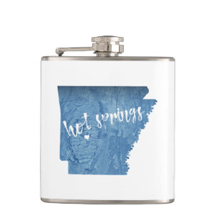 Hot Springs Arkansas Wood Grain Flask