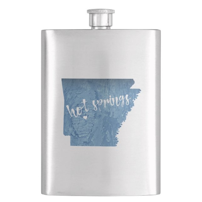 Hot Springs Arkansas Wood Grain Flask (Front)