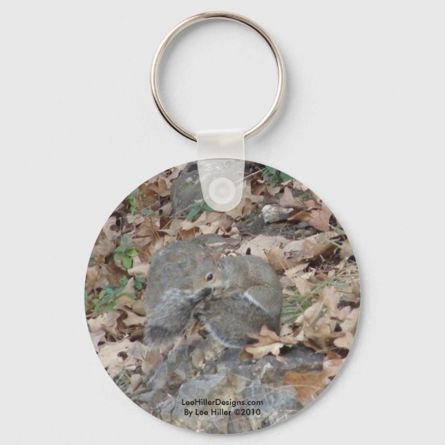 Hot Springs Mountain, AR Squirrel Camouflage Gifts Keychain (Front)
