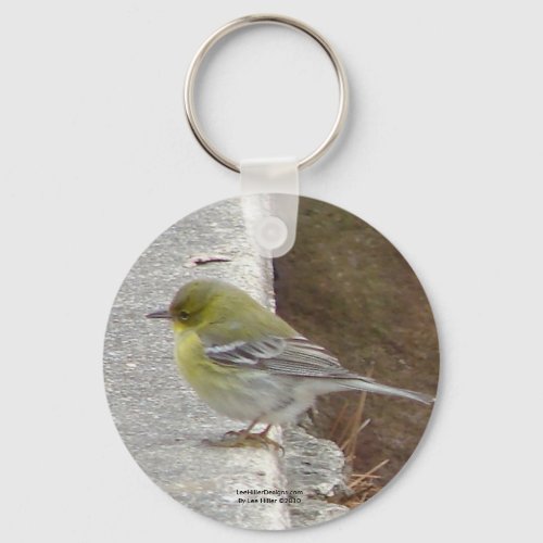 Hot Springs Mt Female Black Throated Warbler Gifts Keychain