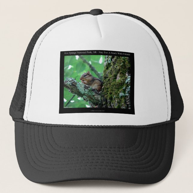 Hot Springs National Park, AR Chipmunk Snack Gifts Trucker Hat (Front)