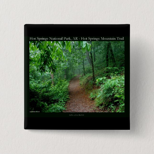 Hot Springs National Park, AR Fading Fog Gifts Pinback Button (Front)