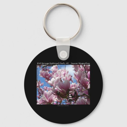 Hot Springs National Park AR Saucer Magnoia Gifts Keychain