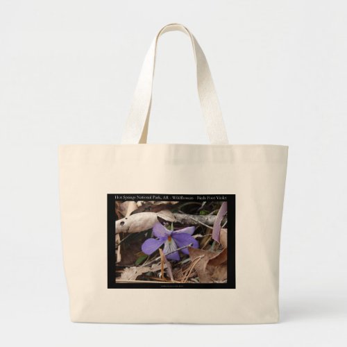 Hot Springs National Park AR Wild Violets Gifts Large Tote Bag