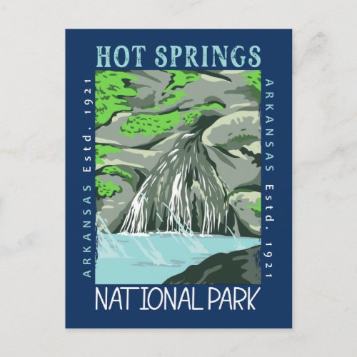 Hot Springs National Park Arkansas Distressed Postcard