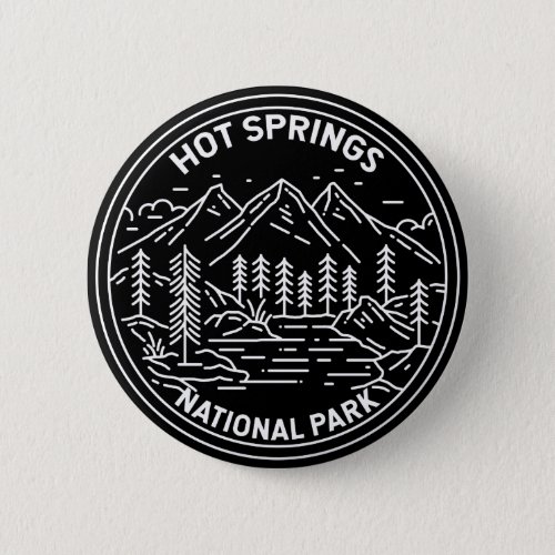 Hot Springs National Park Arkansas Monoline Button