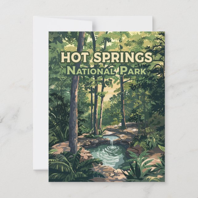 Hot Springs National Park Arkansas Retro Card (Front)