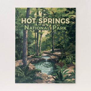Hot Springs National Park Arkansas Retro  Jigsaw Puzzle