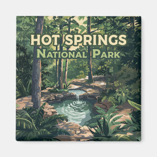 Hot Springs National Park Arkansas Retro Magnet