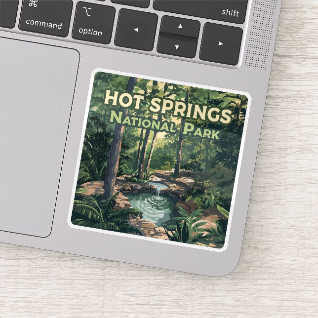 Hot Springs National Park Arkansas Retro  Sticker (Detail)