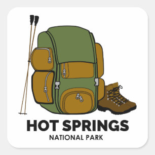 Hot Springs National Park Backpack Square Sticker