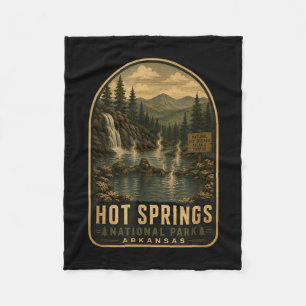 Hot springs national park bigfoot vintage fleece blanket
