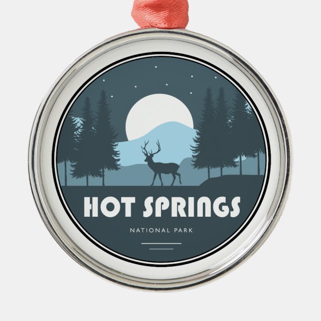 Hot Springs National Park Deer Metal Ornament (Front)