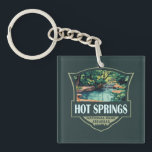 Hot Springs National Park Illustration Retro Badge Keychain<br><div class="desc">Hot Springs vector artwork design. The park is in central Garland County,  Arkansas,  adjacent to the city of Hot Springs,  the county seat.</div>