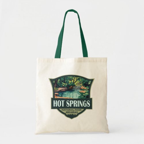 Hot Springs National Park Illustration Retro Badge Tote Bag