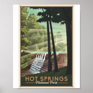 Hot Springs National Park Litho Artwork Poster