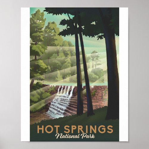 Hot Springs National Park Litho Artwork Poster