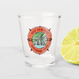 Hot Springs National Park Retro Compass Emblem Shot Glass